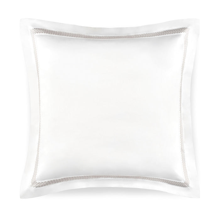 Luis-White-Grey-Euro pillowcase on a white background