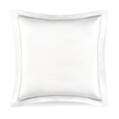 Luis-White-Grey-Euro pillowcase on a white background