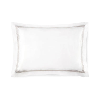 Luis-White-Grey-Sham pillowcase on a white background