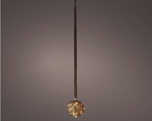 Micro LED Battery Operated Indoor Decorative Ball Light - Brown 14cm