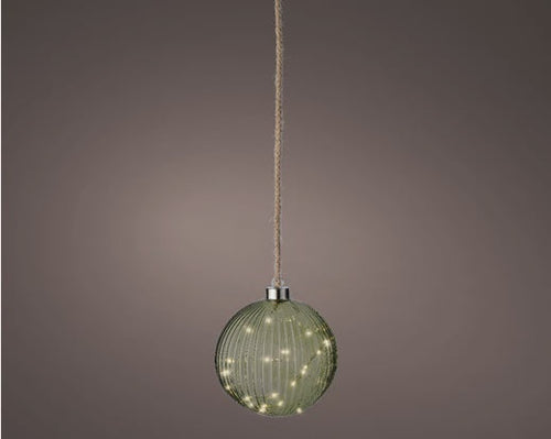 Micro LED Battery Operated Indoor Decorative Ball Light - Green 14cm