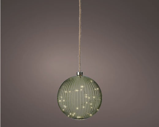 Micro LED Battery Operated Indoor Decorative Ball Light - Green 20cm