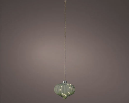Micro LED Battery Operated Indoor Decorative Onion Light - Green 20cm