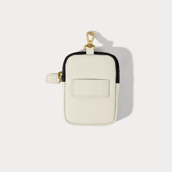 Mini Zip Clip-On Pouch - Ivory/Gold
