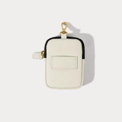 Mini Zip Clip-On Pouch - Ivory/Gold
