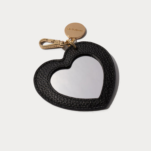 Mirror Heart Charm - Black/Gold