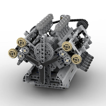 MOC - 40128 V12 - Motor mit Getriebe Klemmbausteine - LesDiy - Klemmbausteine