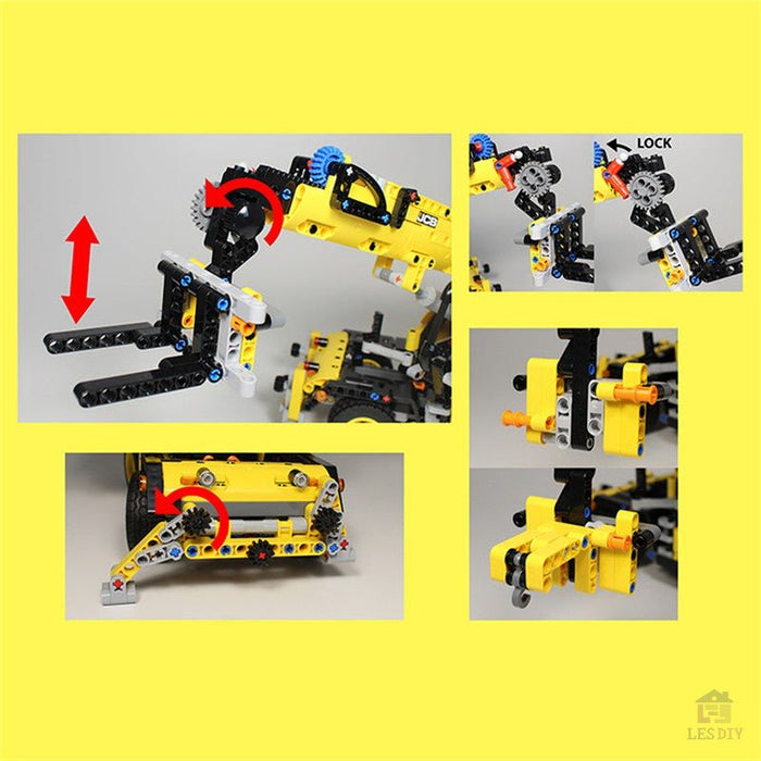 MOC - 43871 Technik JCB Roto Telehandler - LesDiy - Klemmbausteine