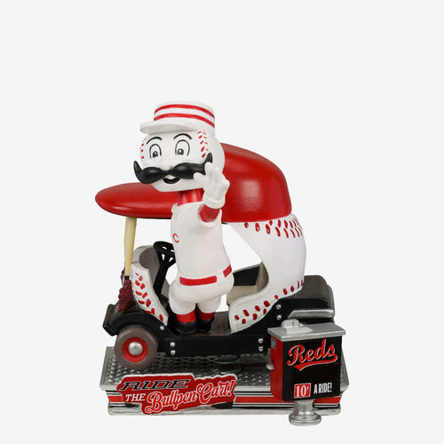 Mr. Redlegs Cincinnati Reds Bullpen Cart MLB Bobblehead