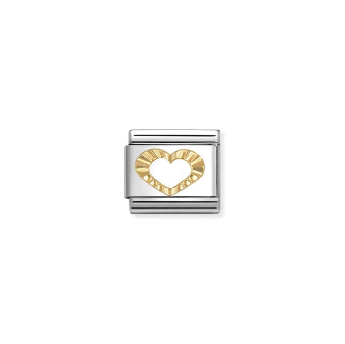 Nomination Classic 18K Gold Diamond Hollow Heart Charm