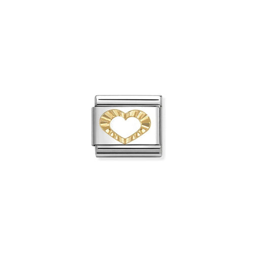 Nomination Classic 18K Gold Diamond Hollow Heart Charm