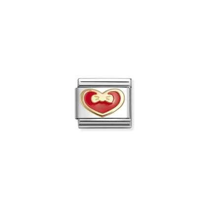 Nomination Classic 18K Gold Red Heart With Bow Charm