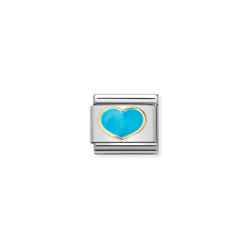 Nomination Classic 18K Gold Turquoise Heart Charm