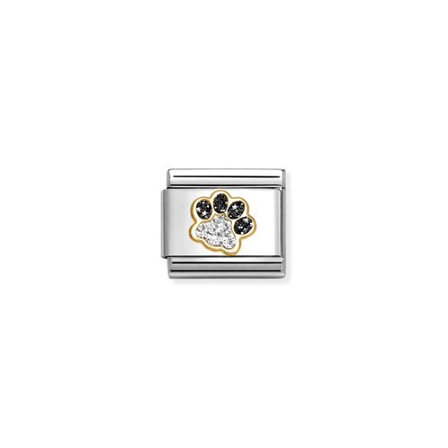 Nomination Classic Gold Charm - Glitter Pawprint
