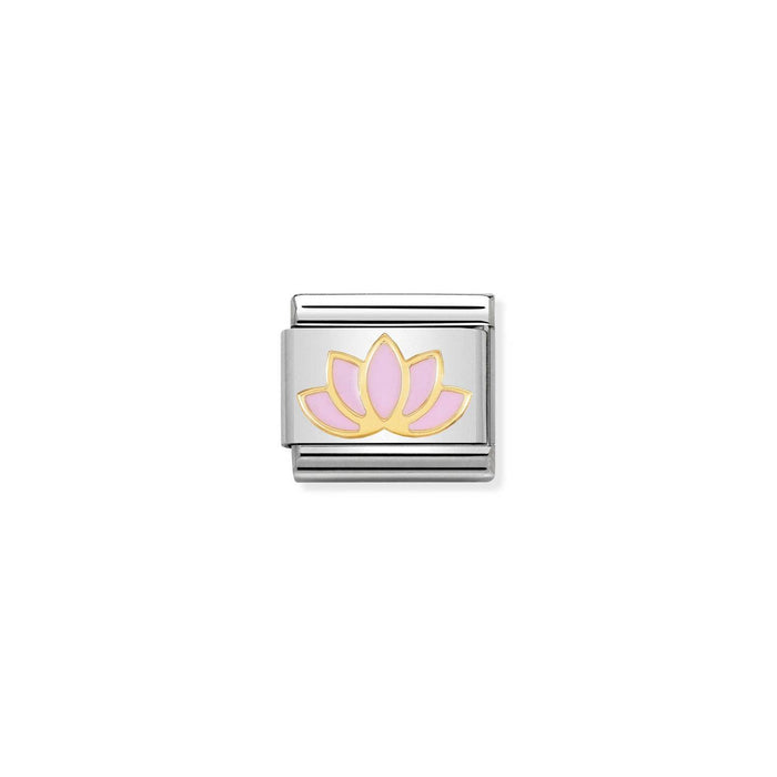 Nomination Classic Link 18K Gold and Enamel Lotus Flower Charm