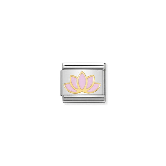 Nomination Classic Link 18K Gold and Enamel Lotus Flower Charm