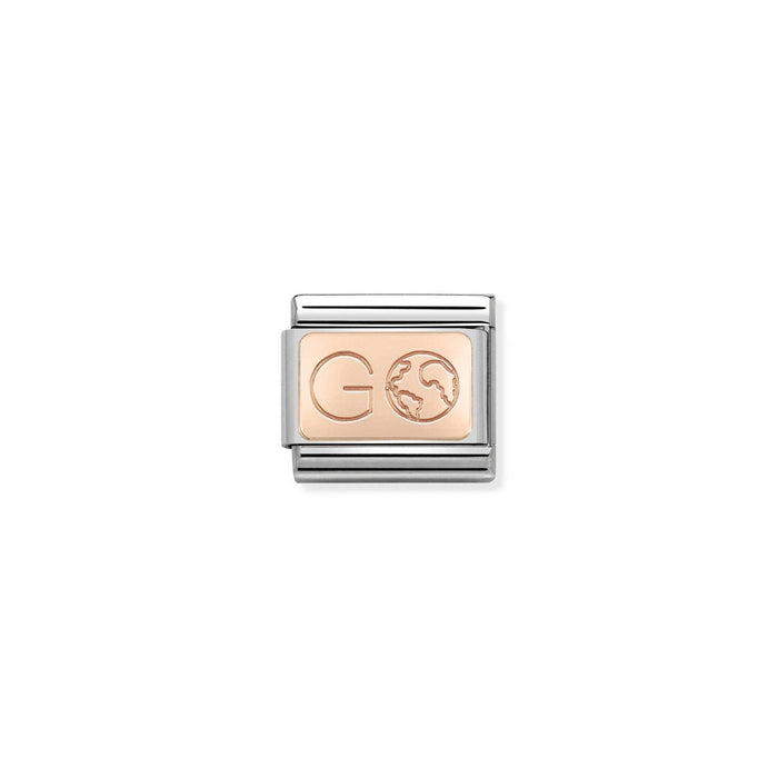 Nomination Classic Link 9K Rose Gold Go With Earth Charm