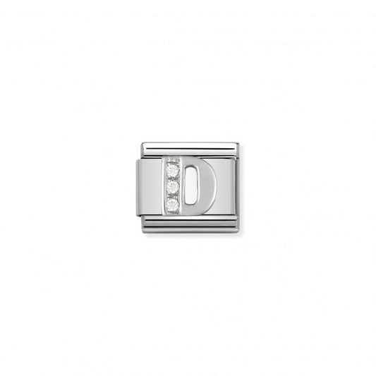 Nomination Classic Link Alphabet Silver and Cubic Zirconia Letter D Charm