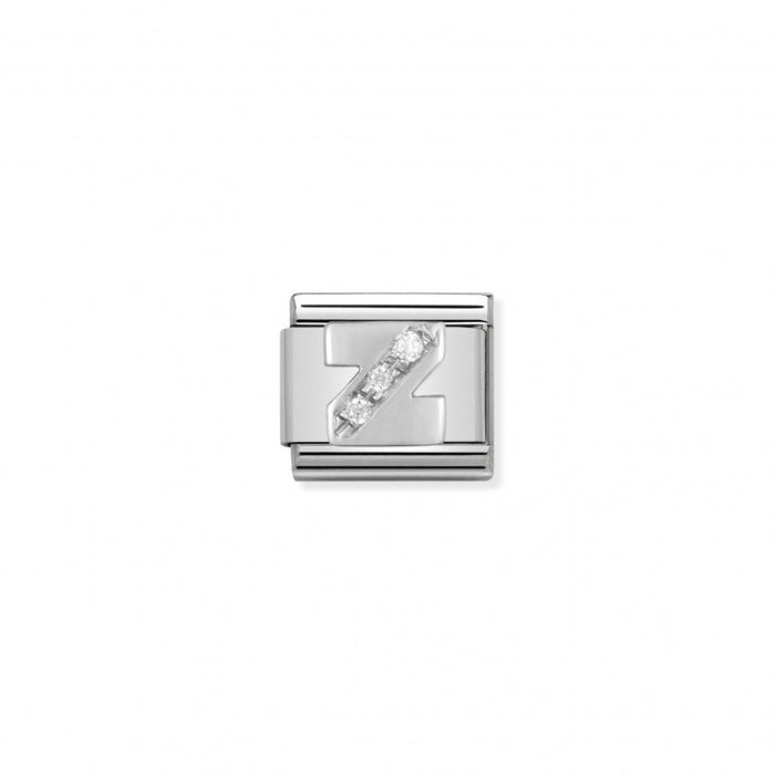 Nomination Classic Link Alphabet Silver and Cubic Zirconia Letter Z Charm