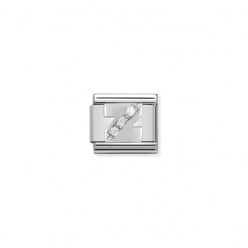 Nomination Classic Link Alphabet Silver and Cubic Zirconia Letter Z Charm