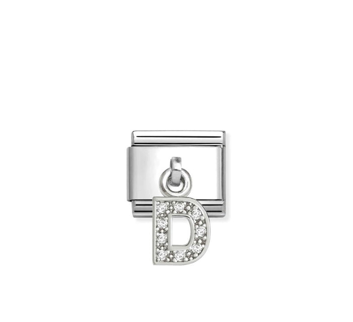Nomination Classic Link Alphabet Silver & CZ Letter D Drop Charm
