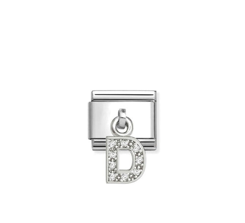 Nomination Classic Link Alphabet Silver & CZ Letter D Drop Charm