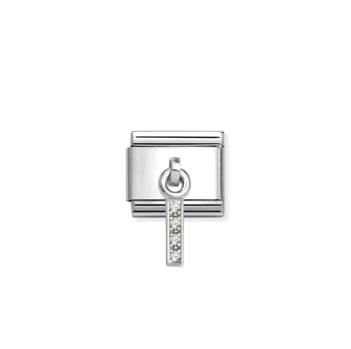 Nomination Classic Link Alphabet Silver & CZ Letter I Drop Charm