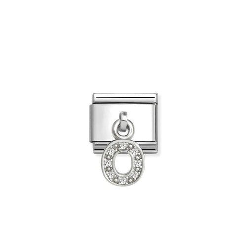 Nomination Classic Link Alphabet Silver & CZ Letter O Drop Charm