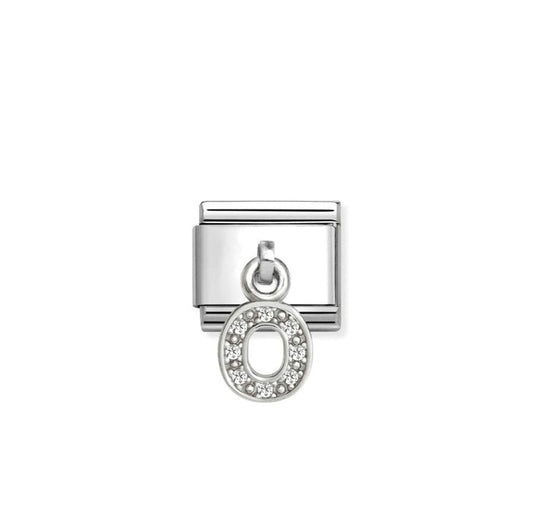 Nomination Classic Link Alphabet Silver & CZ Letter O Drop Charm