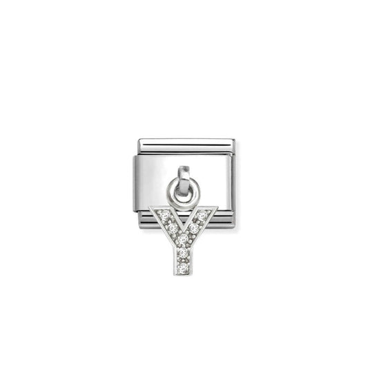 Nomination Classic Link Alphabet Silver & CZ Letter Y Drop Charm