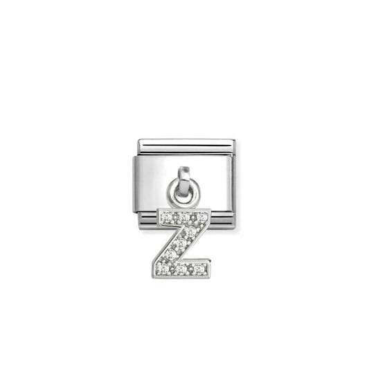 Nomination Classic Link Alphabet Silver & CZ Letter Z Drop Charm