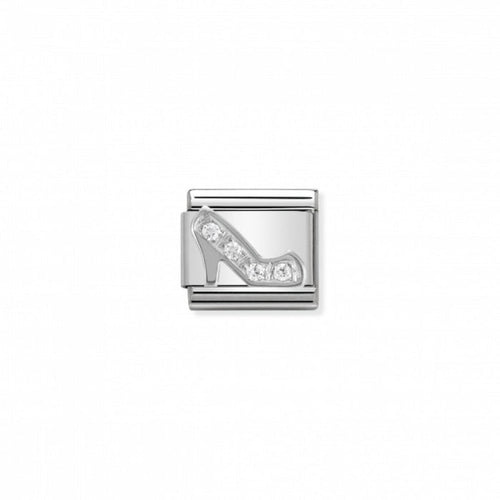 Nomination Classic Link Cubic Zirconia and Silver Stiletto Shoe Charm