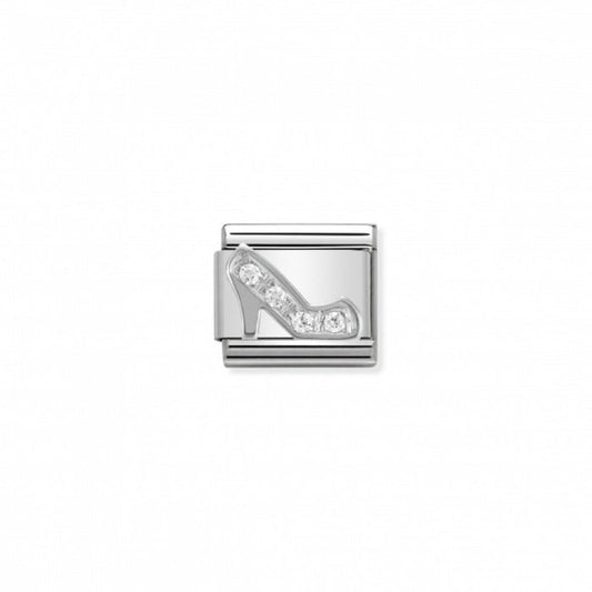 Nomination Classic Link Cubic Zirconia and Silver Stiletto Shoe Charm