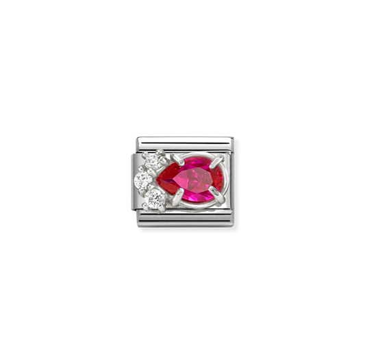 Nomination Classic Link CZ Drop - Red