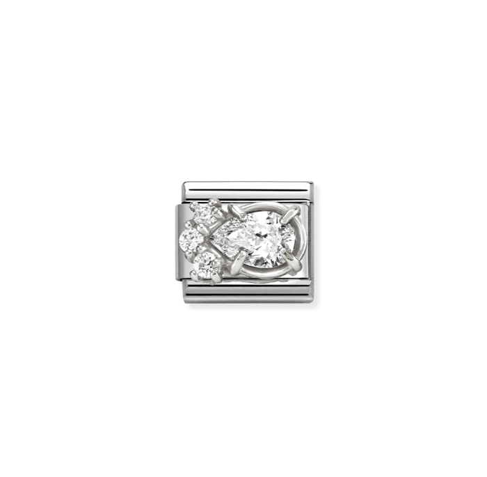 Nomination Classic Link CZ Drop - White