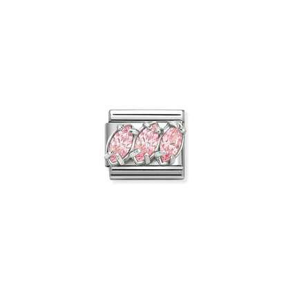 Nomination Classic Link CZ Triple Drop - Light Pink