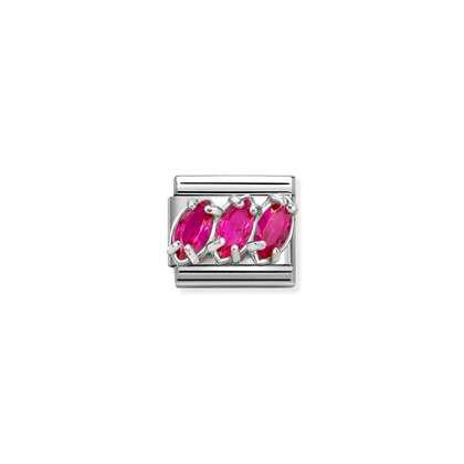 Nomination Classic Link CZ Triple Drop - Pink