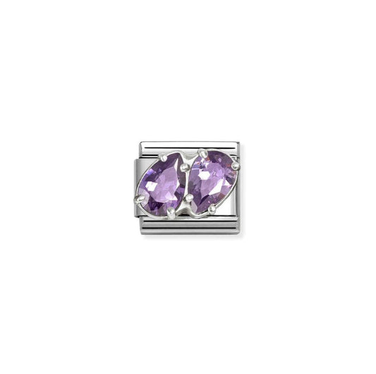 Nomination Classic Link CZ Twin Drops - Purple