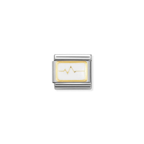 Nomination Classic Link Gold and Enamel Heart Beat Charm