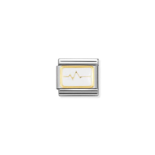 Nomination Classic Link Gold and Enamel Heart Beat Charm