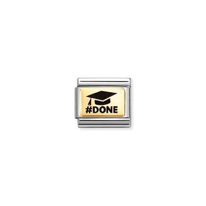 Nomination Classic Link Gold #Done Graduation Charm