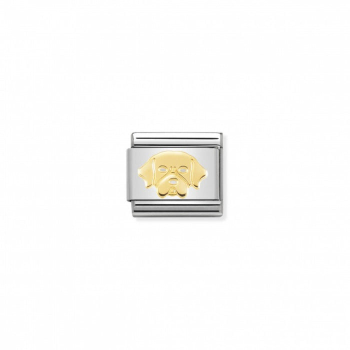 Nomination Classic Link Gold Golden Retriever Dog Charm