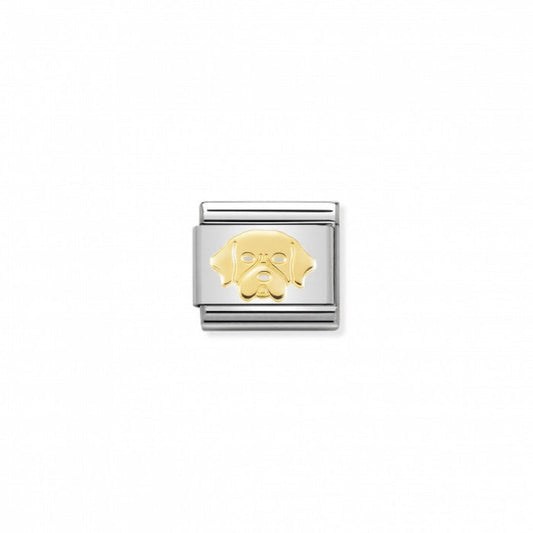Nomination Classic Link Gold Golden Retriever Dog Charm