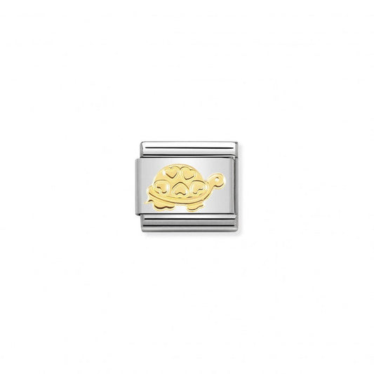 Nomination Classic Link Gold Turtle with Hearts Charm
