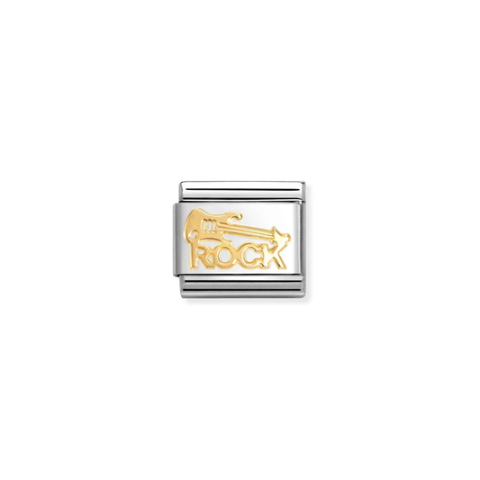 Nomination Classic Link Music 18K Gold Rock Guitar Charm