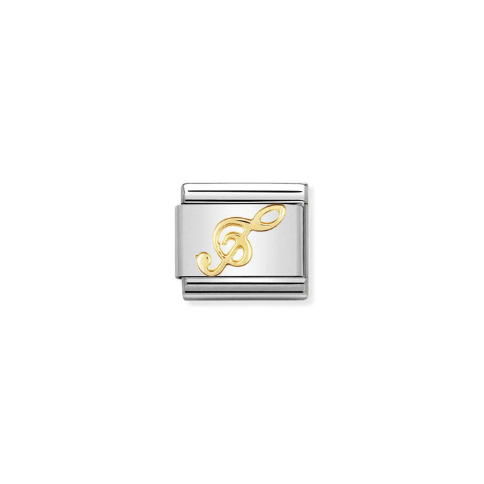 Nomination Classic Link Music 18K Gold Treble Clef Charm