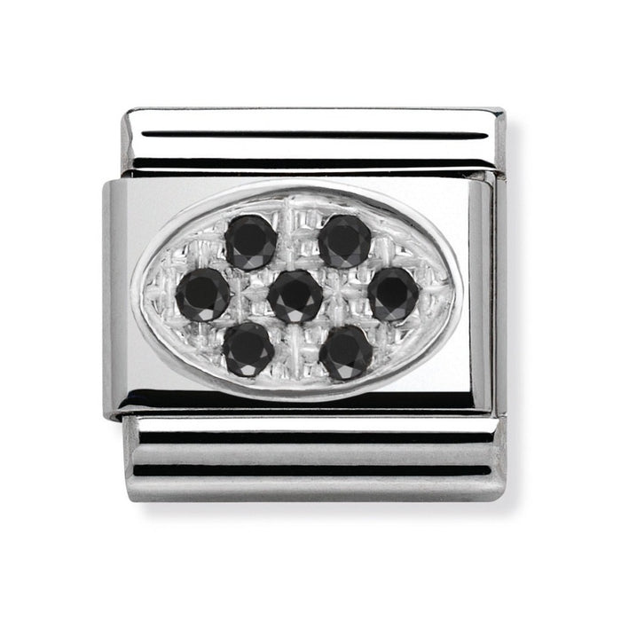 Nomination Classic Link Oval Black Pave Charm