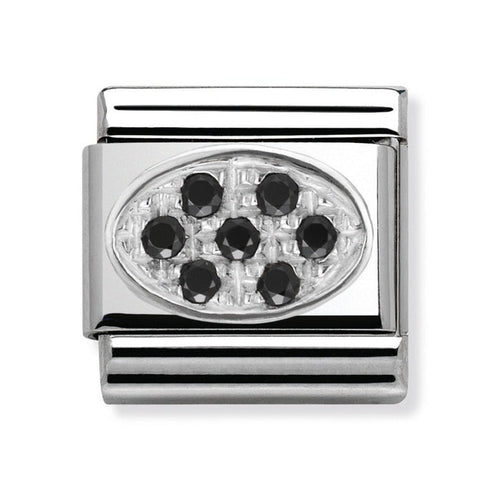 Nomination Classic Link Oval Black Pave Charm