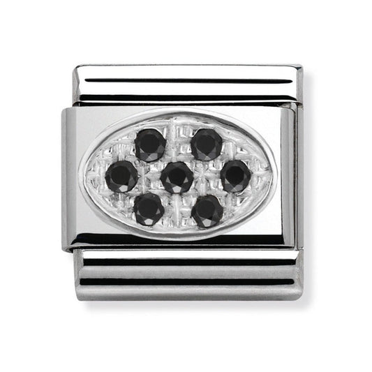 Nomination Classic Link Oval Black Pave Charm