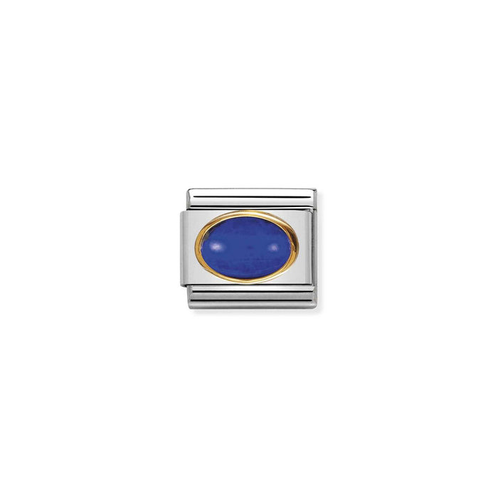 Nomination Classic Link Oval Hard Stones 18K Gold Lapis